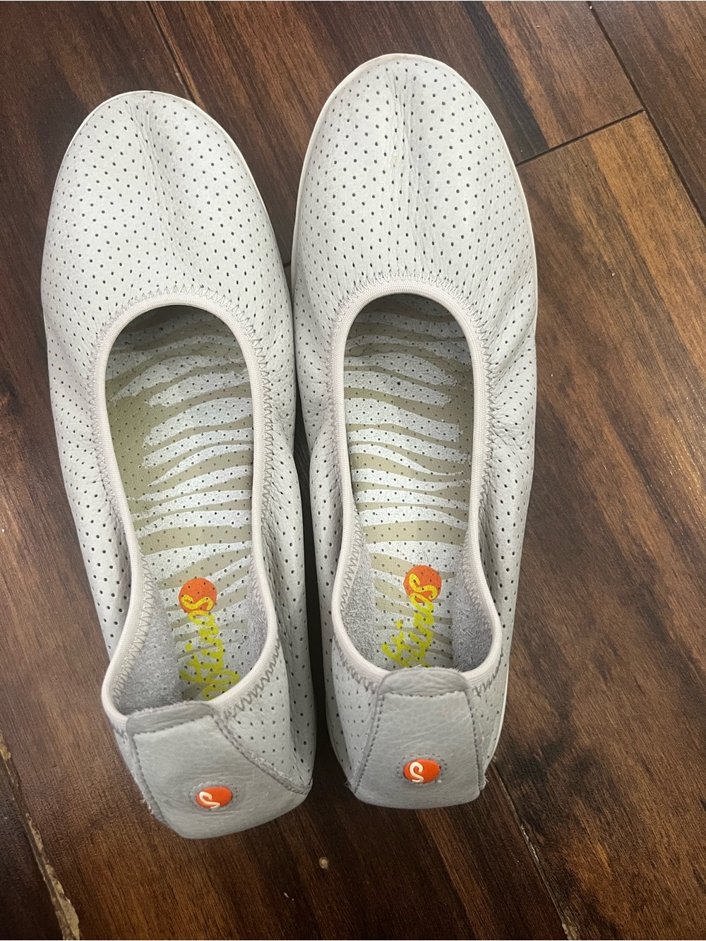 Softinos Grey Perforated Leather Ballet Flats – EU 38 - Picture 2 of 7
